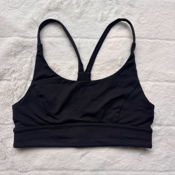 Lululemon Energy Bra Black Size 4 Medium Support Racerback Strappy - Picture 2 of 9